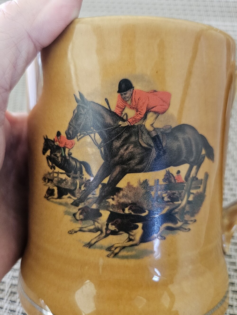 Equesterian Mug, Vintage Wade Ireland Fox Hunt Mug, Vintage Shaving Mug